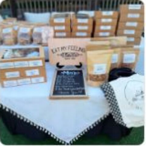 Eat My Feelings display at a local farmers market